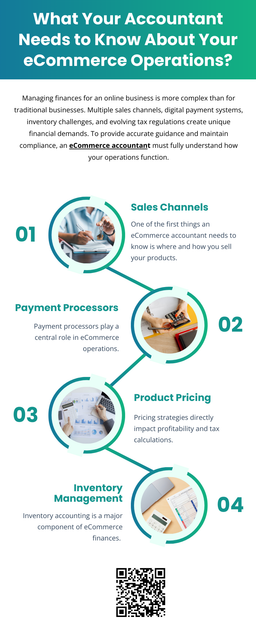 For an online business to run smoothly, open communication with your accountant is essential. By sharing detailed insights into sales channels, payments, inventory, taxes, and growth plans, you enable your eCommerce accountant to deliver accurate reporting, maintain compliance, and support sustainable success. A well-informed accountant becomes a strategic partner in your eCommerce journey. To know more visit here https://www.straighttalkcpas.com/accounting-services/ecommerce