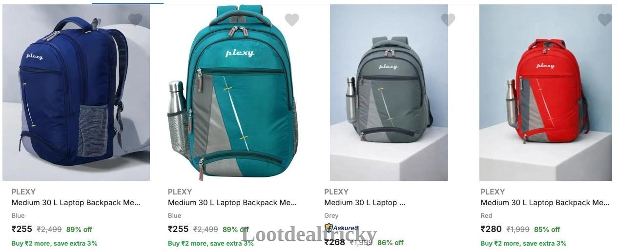Plexy Backpacks Start – Ultimate Budget Deal @ ₹255 (90%) Plexy Backpacks Start – Ultimate Budget Deal @ ₹255 (90%)