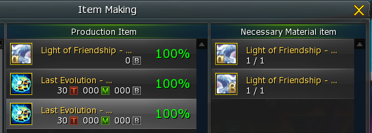 Trade exchange Last Evolution Friendship
