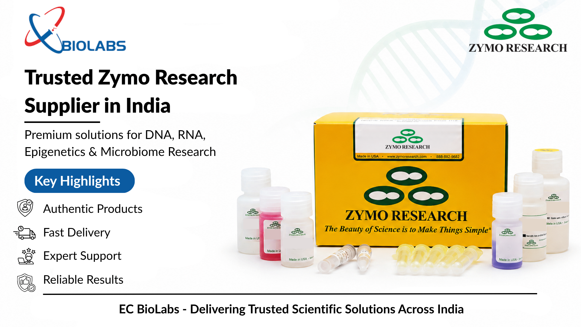 Buy Zymo Research Products in India from EC BioLabs