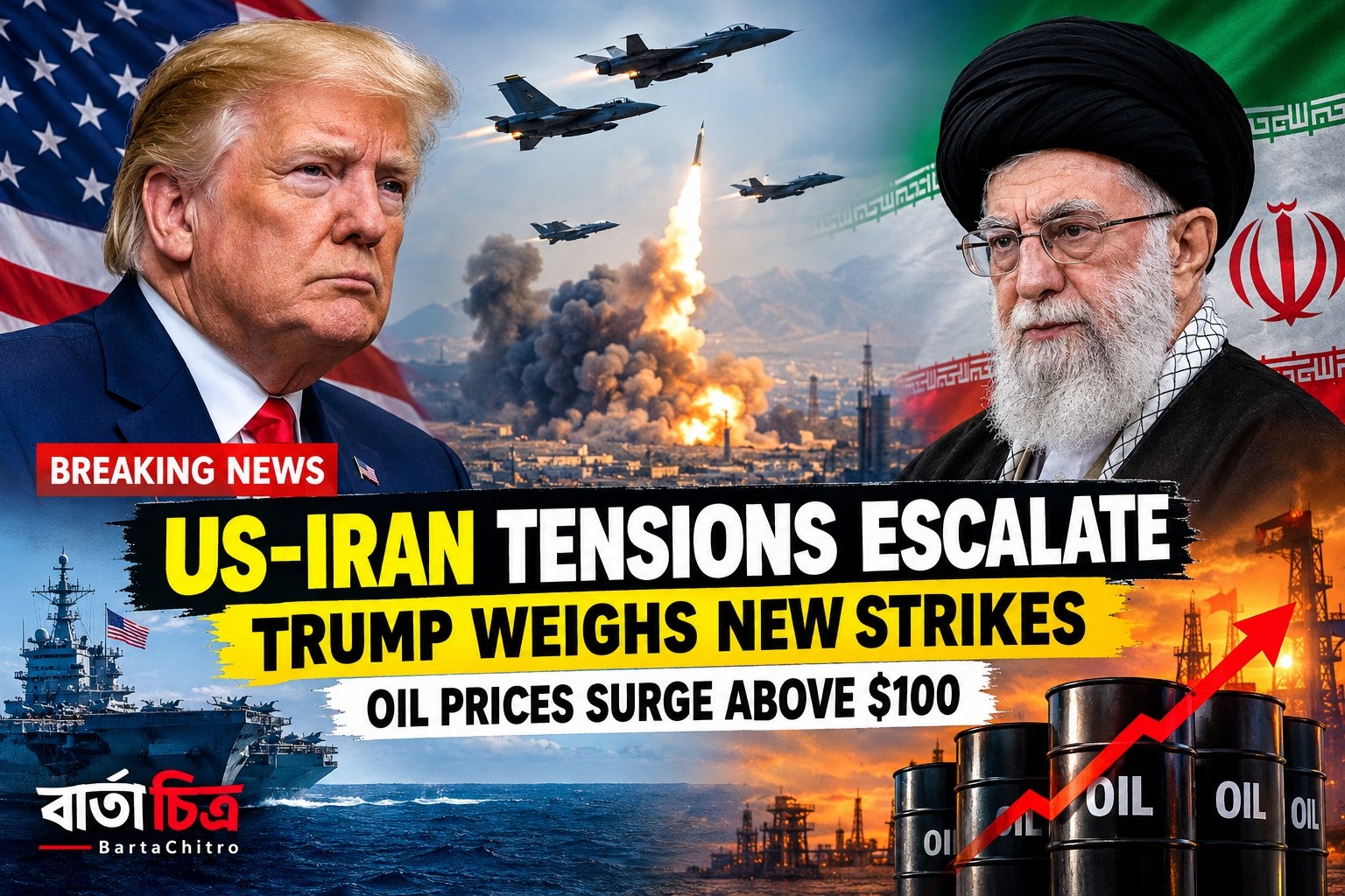 US-Iran Tensions Escalate as Trump Weighs New Strikes | BartaChitro