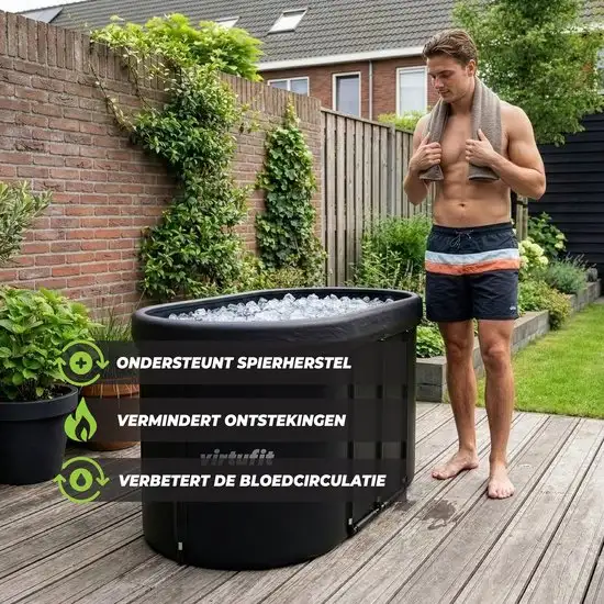 VirtuFit IJsbad Ovaal 500L - 2- persoons opvouwbaar ice bath - spierherstel en bloedcirculatie - Wim Hof Methode - ZitBadXL.nl