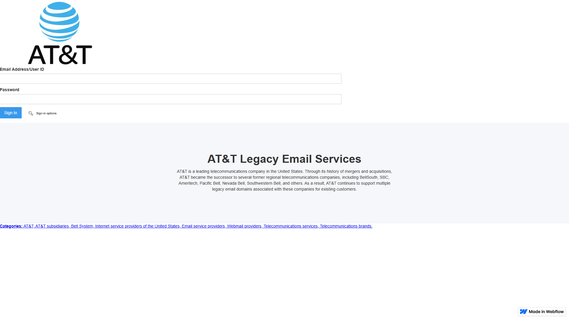Stored capture of sign-in-2047e4.webflow.io