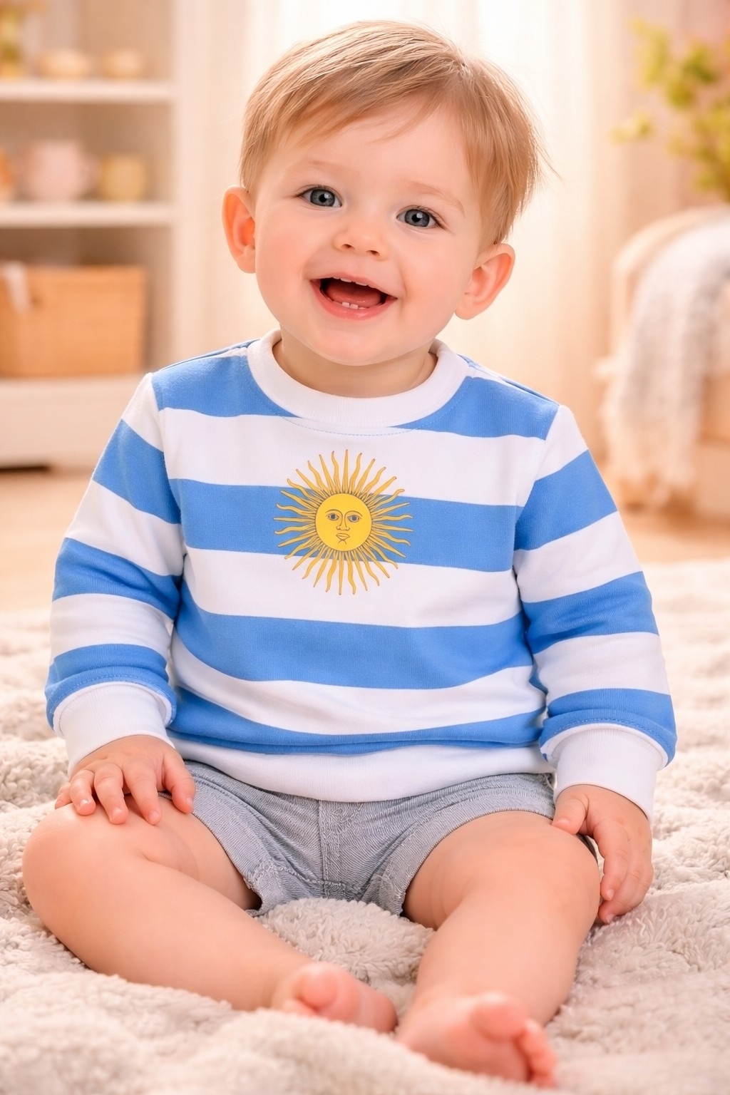 Buzo beb&eacute; de darlon Argentina rayado Lo de Dominga