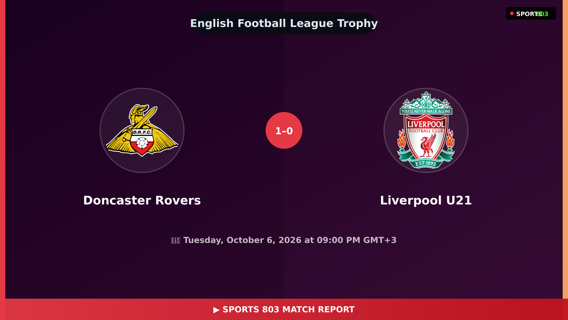 Doncaster Rovers vs Liverpool U21 – Highlights & Replay | Sports 803