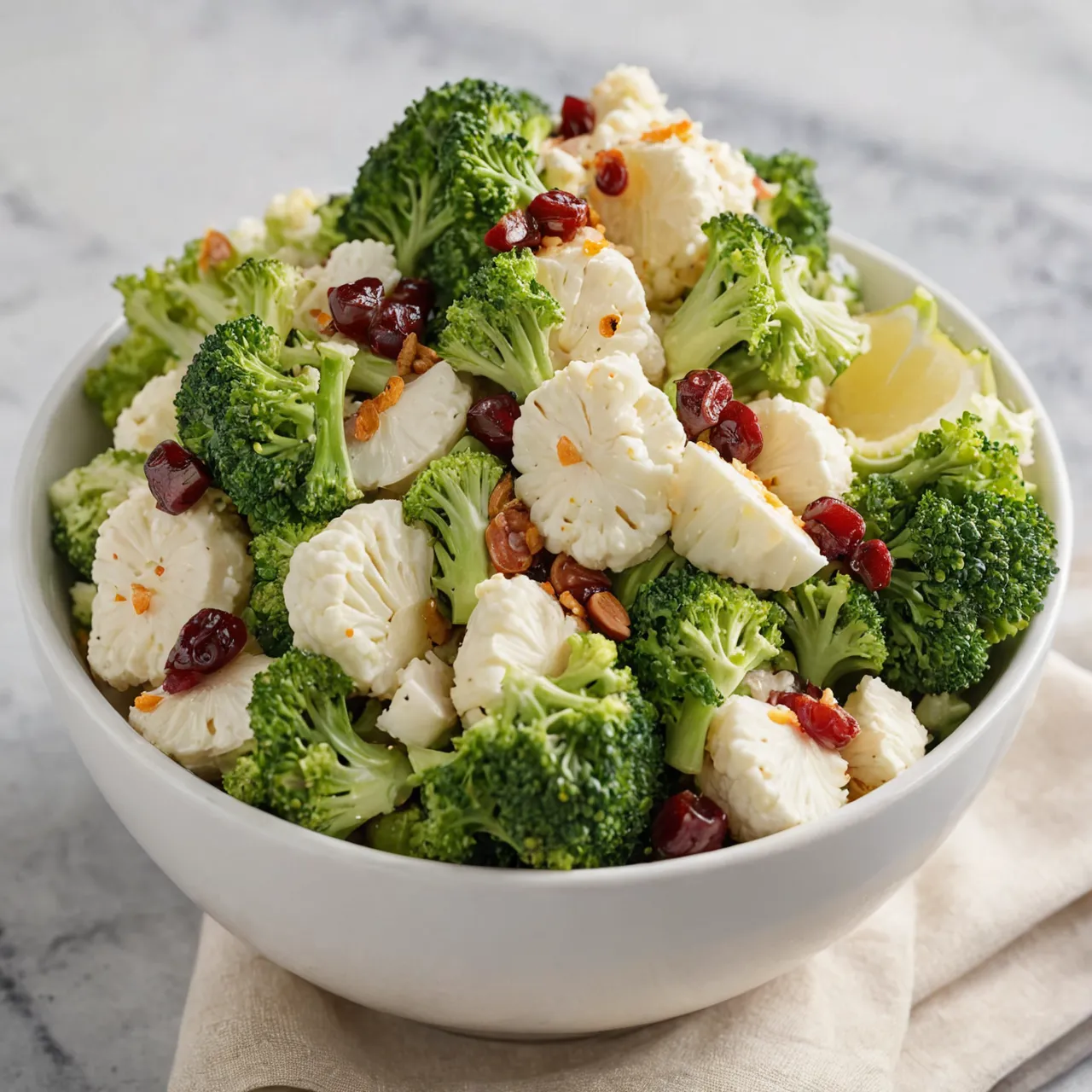 Fresh & Creamy Broccoli Cauliflower Salad – Crowd-Pleasing Recipe