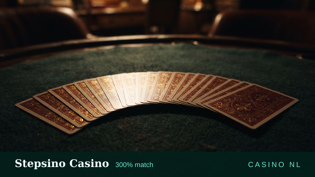 Stepsino Casino — welkomstbonus 300% match + 100 FS, betalingen: Visa, Mastercard, Skrill, Paysafecard, Apple Pay