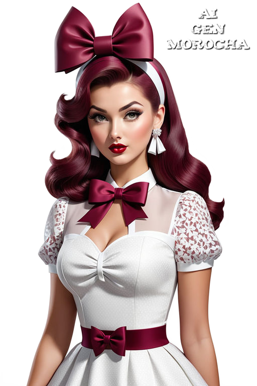 aesthetic-woman-pin-up-bordo-and-white-dress-with-bow-on-the-head-with-bow-bordo-detailing-3d-aesthe