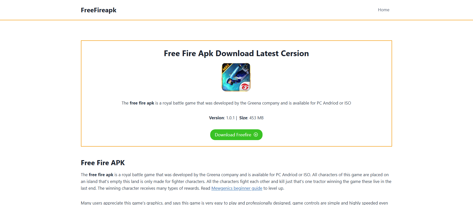 Stored capture of freefireapk.pro