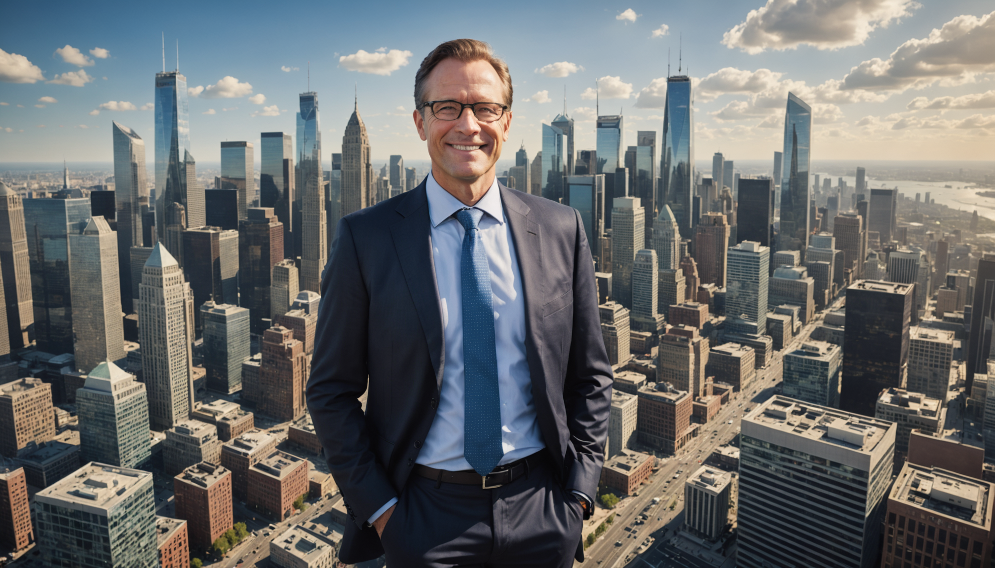 Entrepreneur thriving in dynamic city landscape