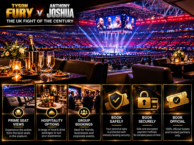 Fury vs Joshua seat map with Yellow, Green and Light Blue seating categories and prices