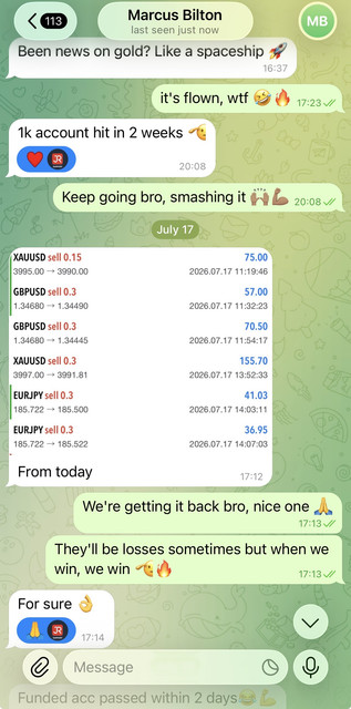 Profit shot posted in the JR Trades Telegram group