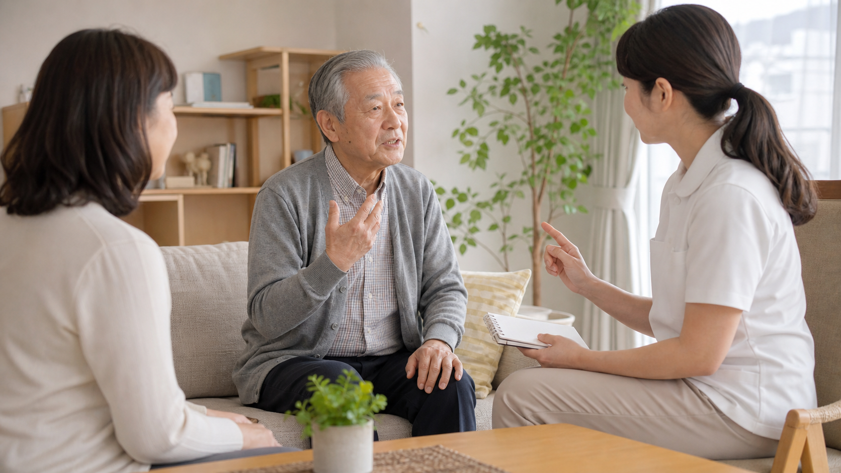 ゆっくりはっきり話す練習と聞き手との会話の工夫を確認する場面