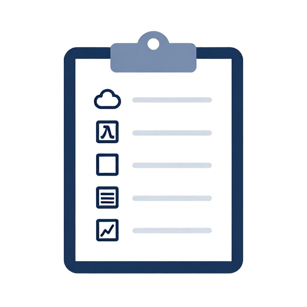 Illustration of a checklist for serverless observability implementation