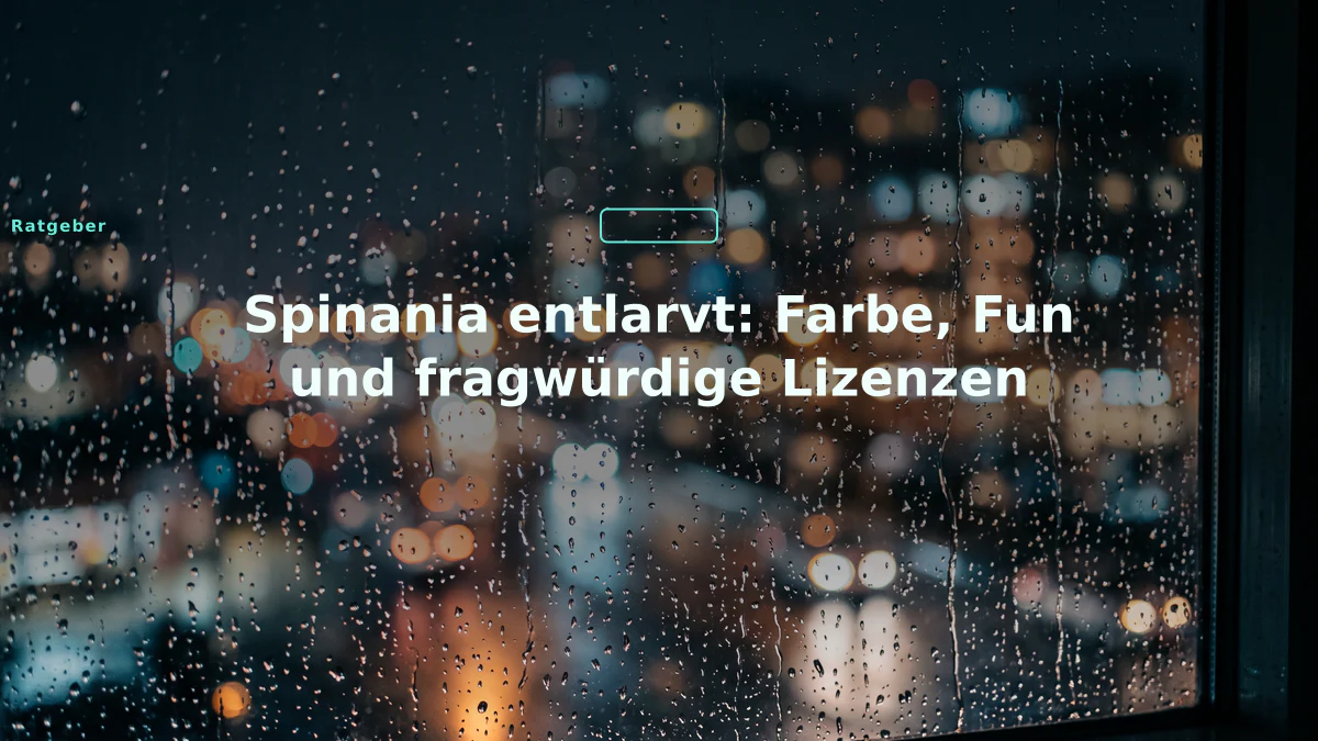 Spinania entlarvt: Farbe, Fun und fragwürdige Lizenzen