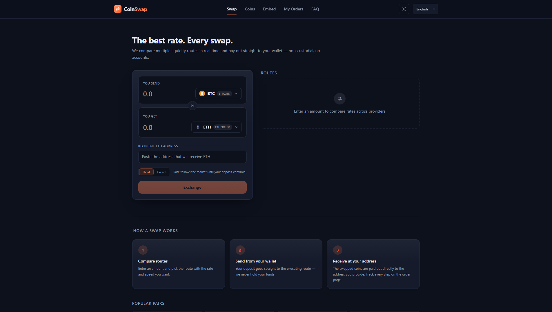 Stored capture of coinswap.now