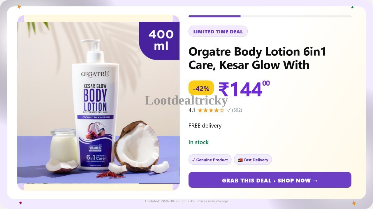   orgatre Body Lotion – Just ₹144 | Loot Ka Maal