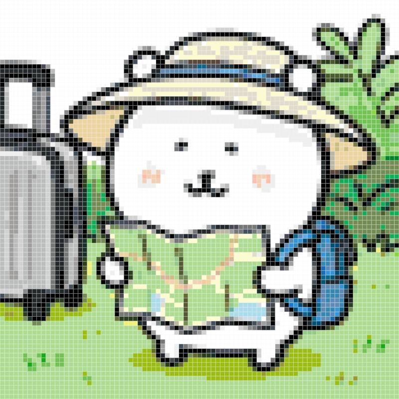Kawaii Traveler Bear Reading a Map