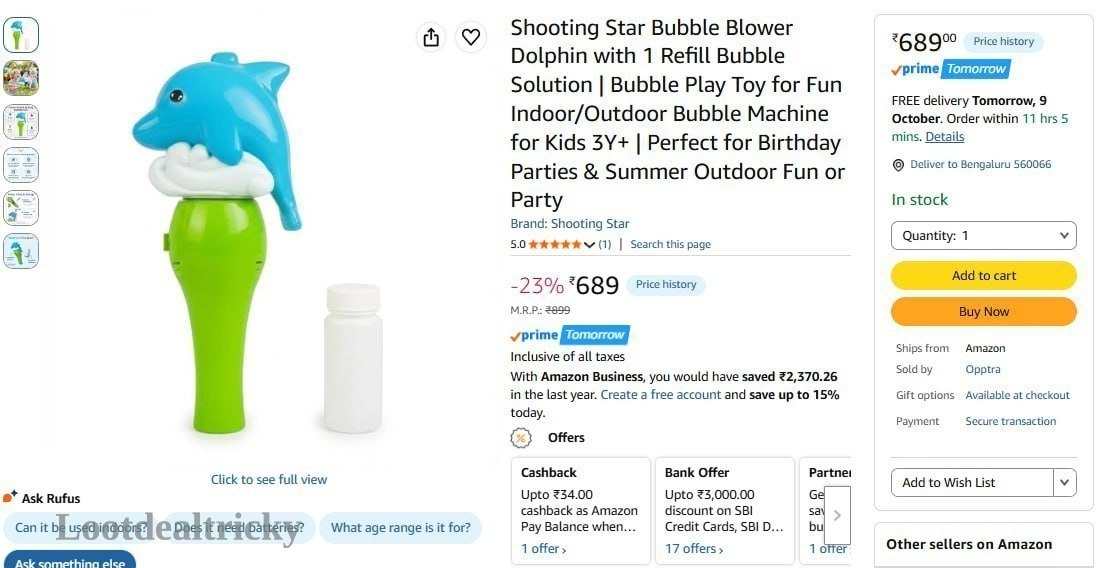 Shooting Star Bubble – Just ₹689 | Loot Deal