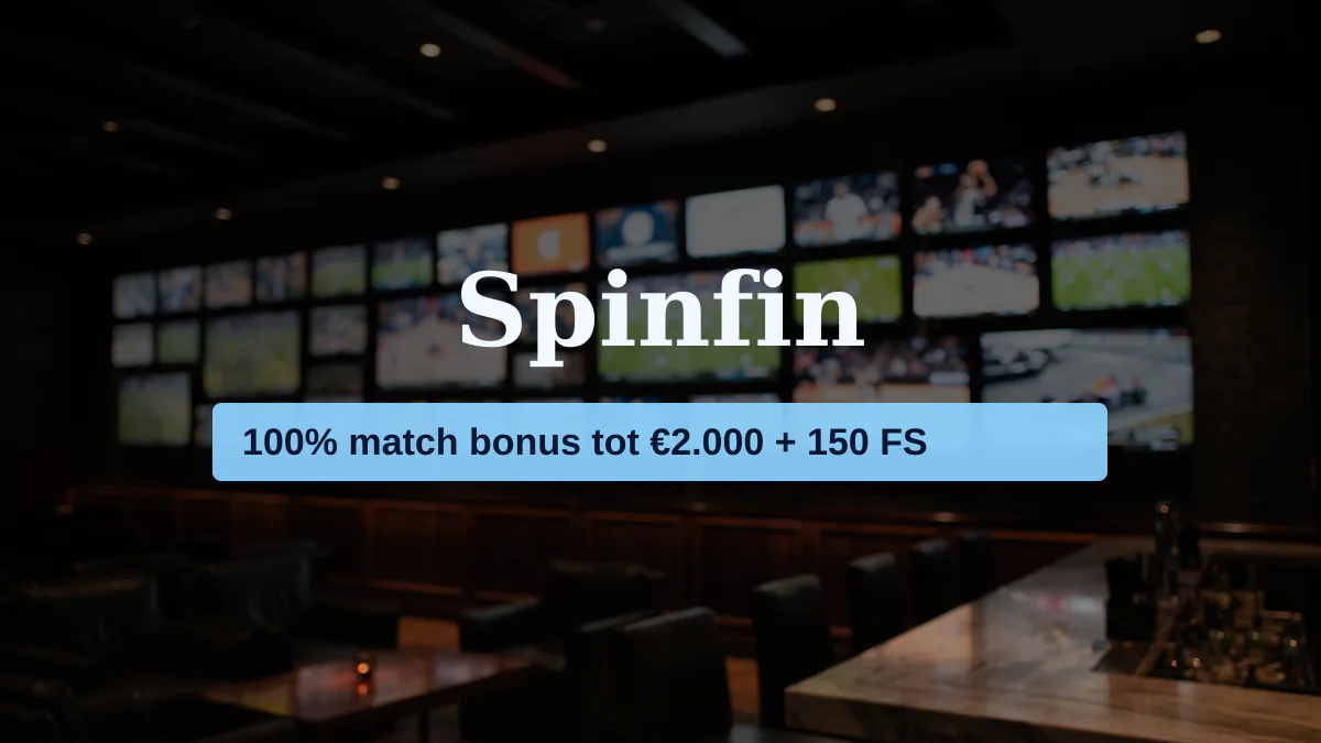 Spinfin casino — welkomstbonus 100% match bonus tot €2.000 + 150 FS, betalingen: Visa, Mastercard, Skrill, Neteller, Paysafecard