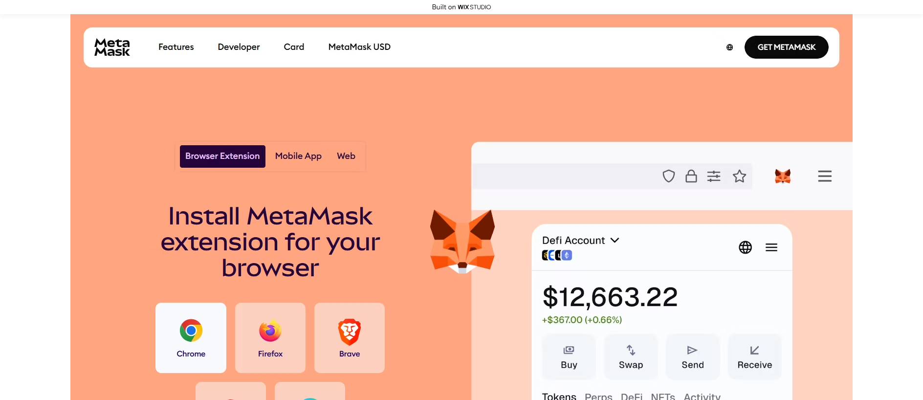 Stored capture of page-metamask.wixstudio.com