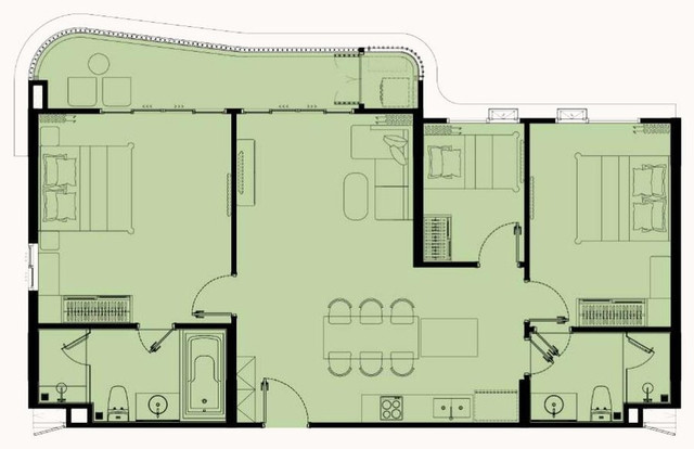 Coralina Kamala floor plan 2 Bedroom Plus, from 98 m²