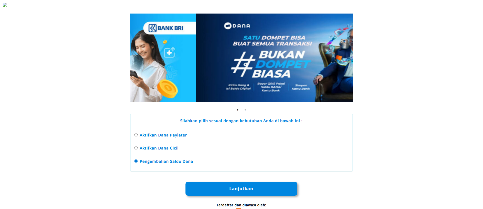 Forensic screenshot of danaaa-paaylaateer.exga.my.id showing the phishing page layout