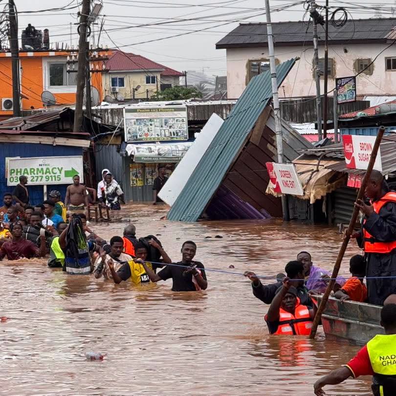 Illustration - Ghana : juin 2026 bat le record de pluies, Mahama débloque 350 M$ et convoque la sécurité nationale après les inondations meurtrières d'Accra