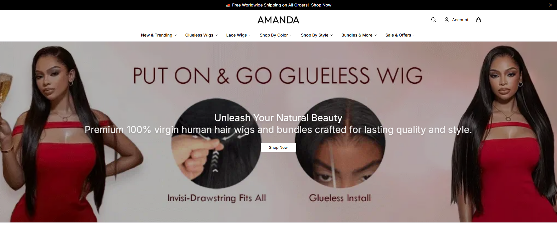 Stored capture of amandahairshop.shop