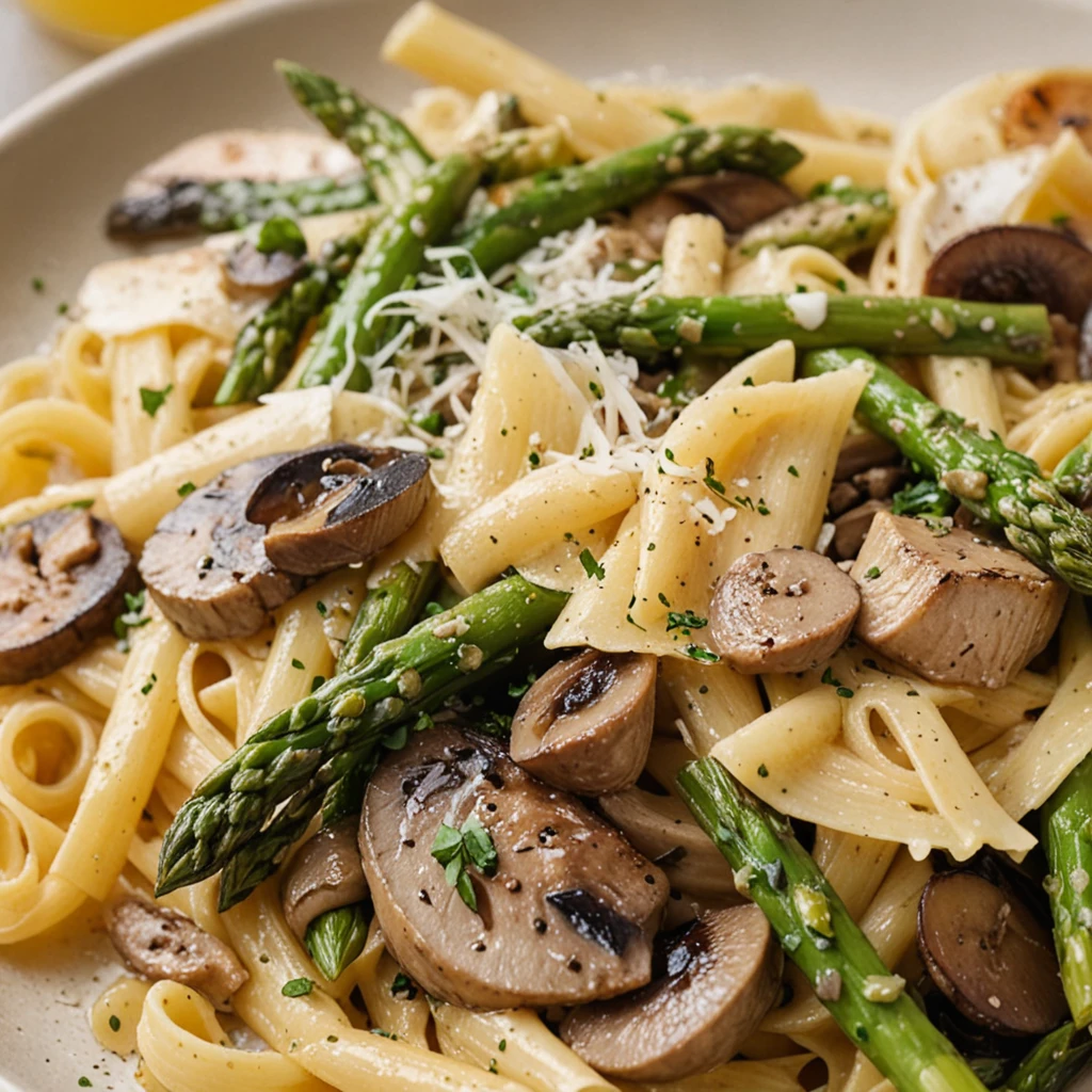 Asparagus and Mushroom Pasta