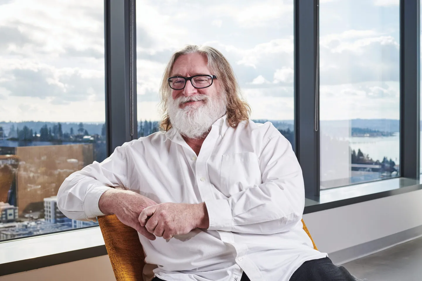 Photo of billionaire libertarian megayacht owner Gabe Newell