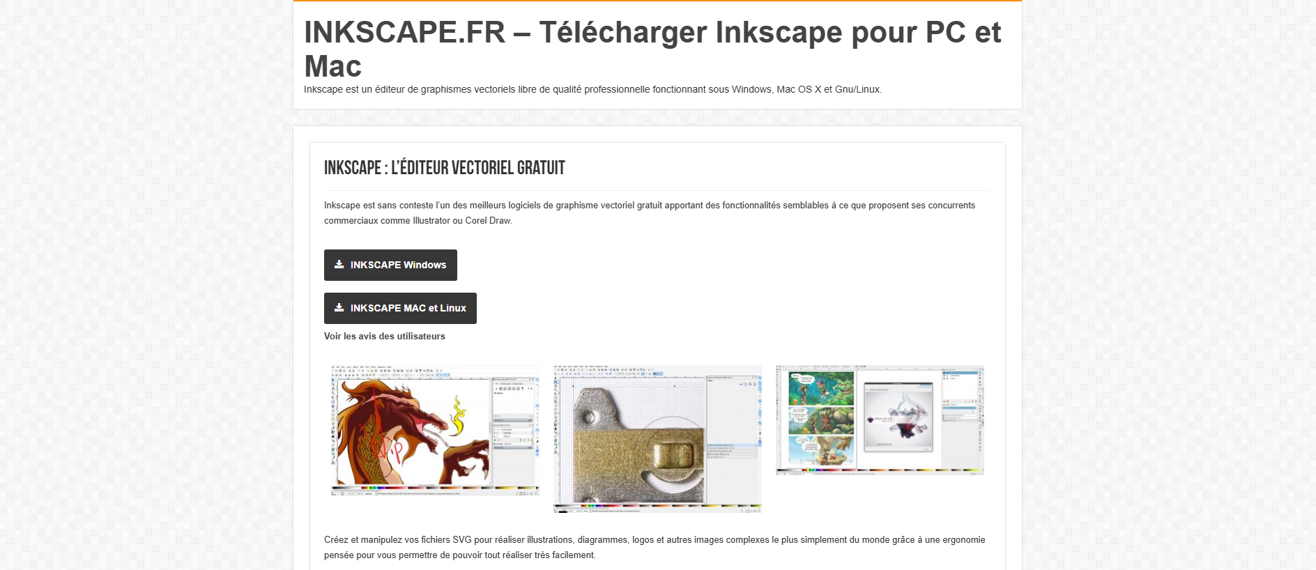 Forensic screenshot of inkscape.fr showing the phishing page layout