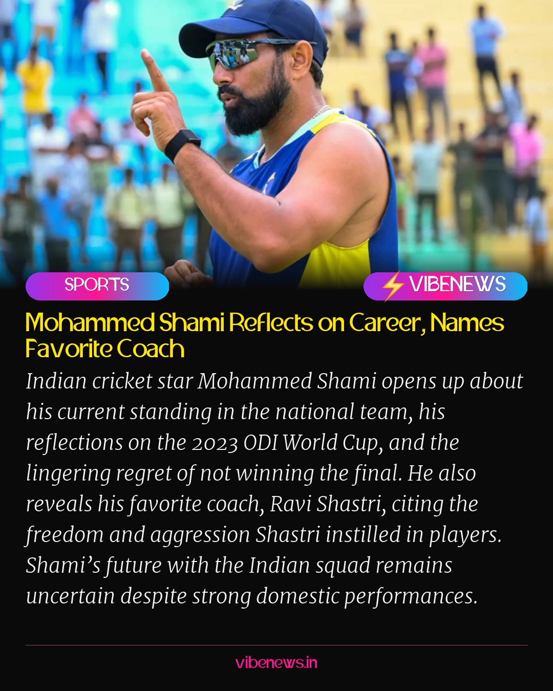Mohammed Shami Reflects on Career, Names Favorite Coach