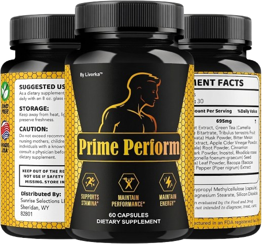 Prime Perform Supplement bottle highlighted