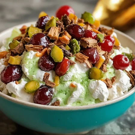 Irresistible Traditional Watergate Fruit Salad and Pistachios