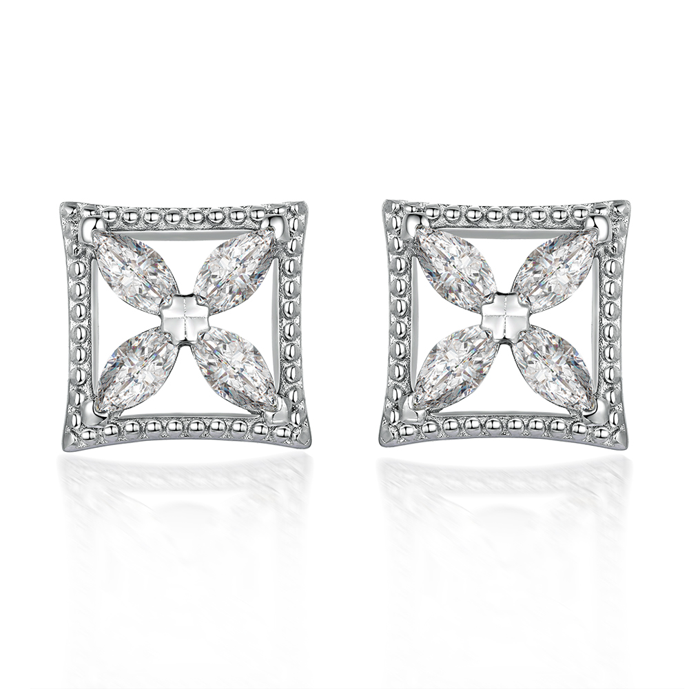 Square Marquise Quatrefoil Studs