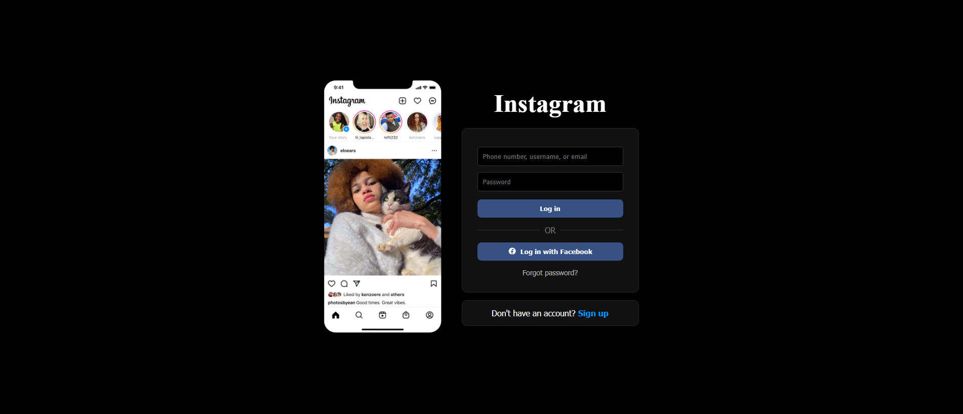 Stored capture of instagram-login-page-two.vercel.app