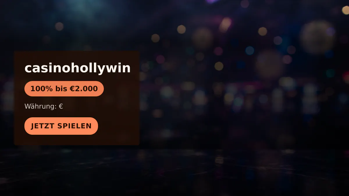 casinohollywin &mdash; Willkommensbonus 100% bis &euro;2.000 + 200 FS, Zahlungen: Visa, Mastercard, Skrill, Neteller, Paysafecard