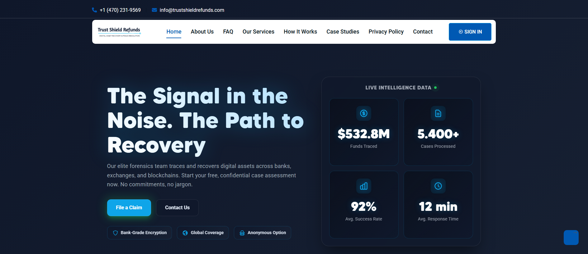 Stored capture of trustshieldrefunds.com