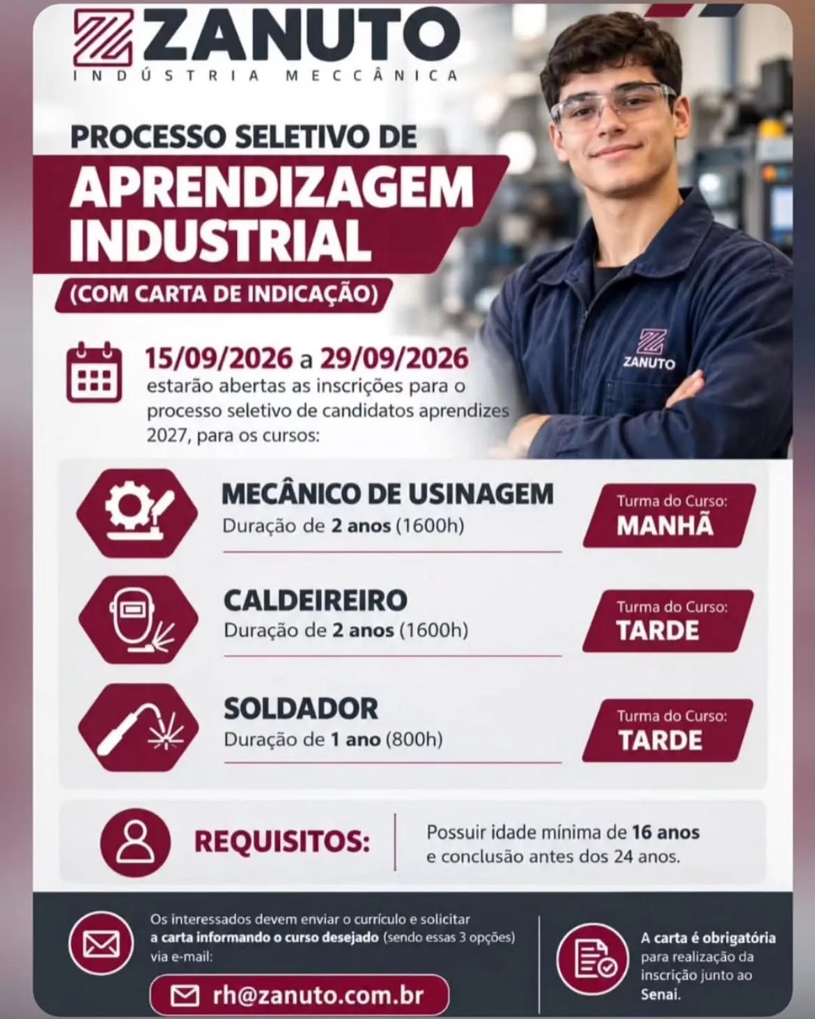 Vaga Para Aprendizagem Industrial