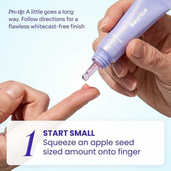 Apply Seurico Instant Lift Eye Gel to clean under-eye area
