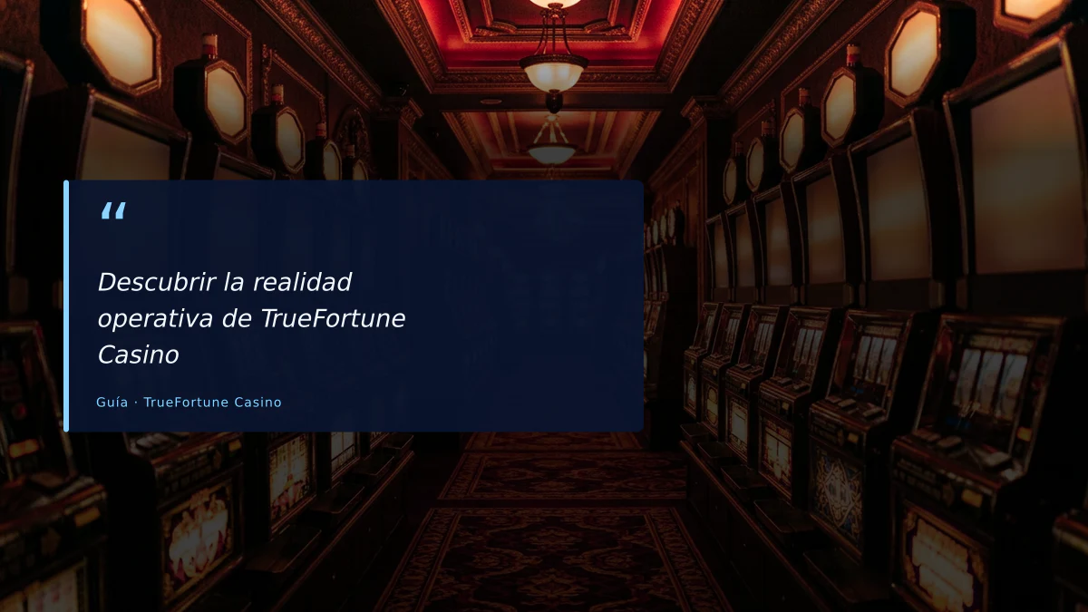 Descubrir la realidad operativa de TrueFortune Casino