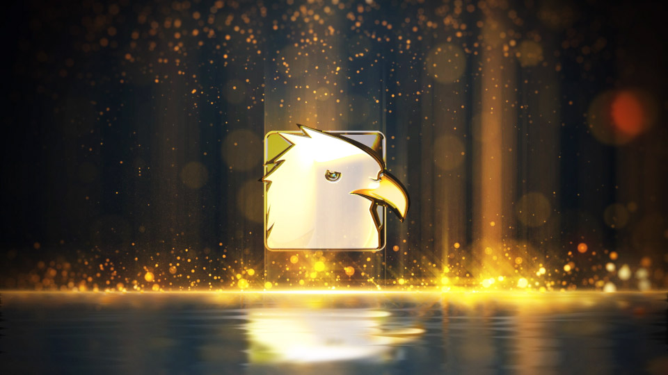 golden particles logo