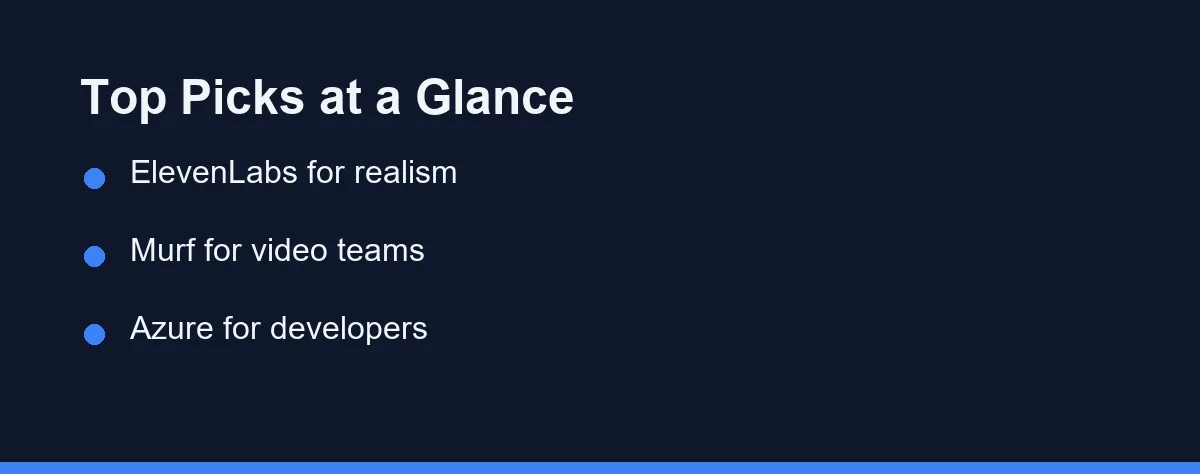 Top Picks at a Glance