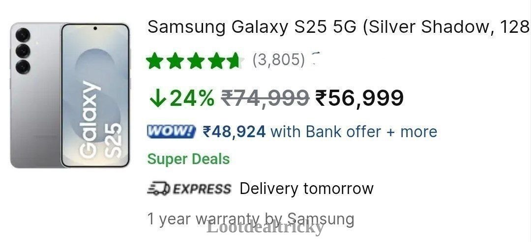 Samsung Galaxy S25 – Amazing Price Drop @ ₹51499 Samsung Galaxy S25 – Amazing Price Drop @ ₹51499