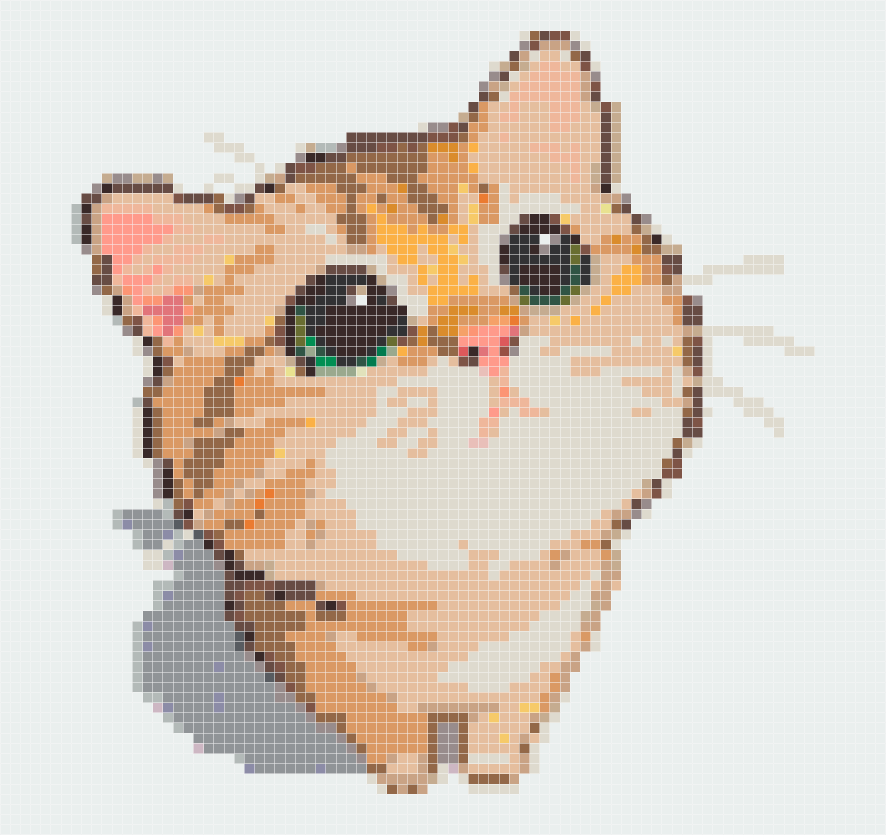Chubby Orange Cat Perler Pattern