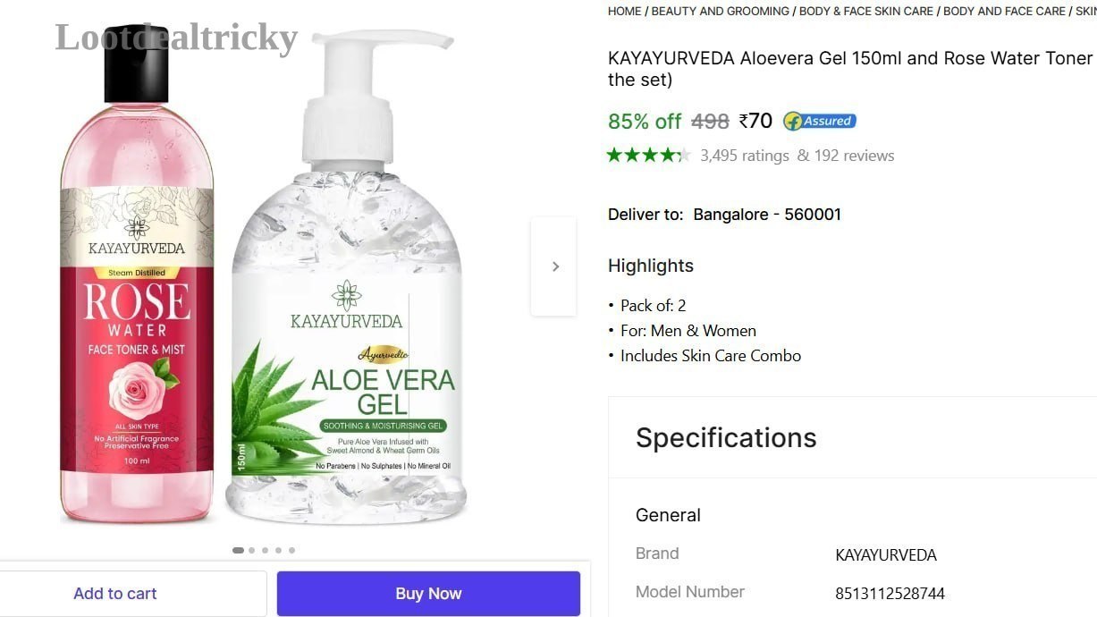Aloevera Gel Rose Offer Image