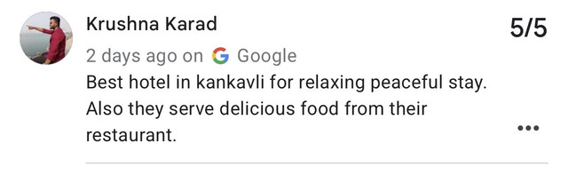 Google review by Krushna Karad — 5 stars