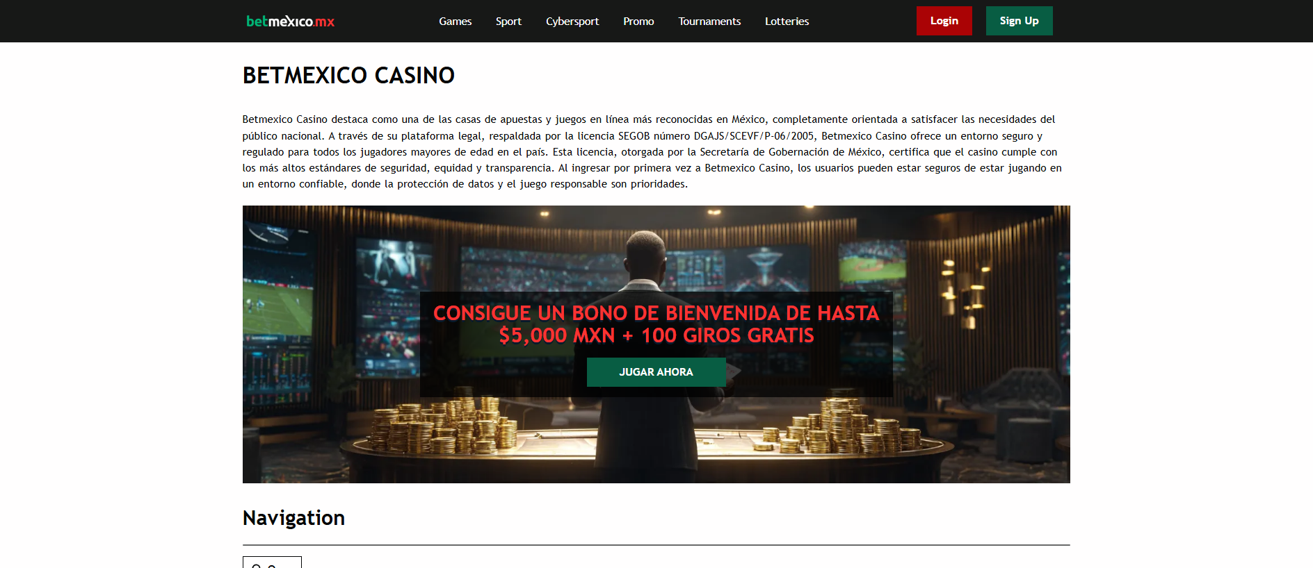 Stored capture of betmexicocasino.com.mx