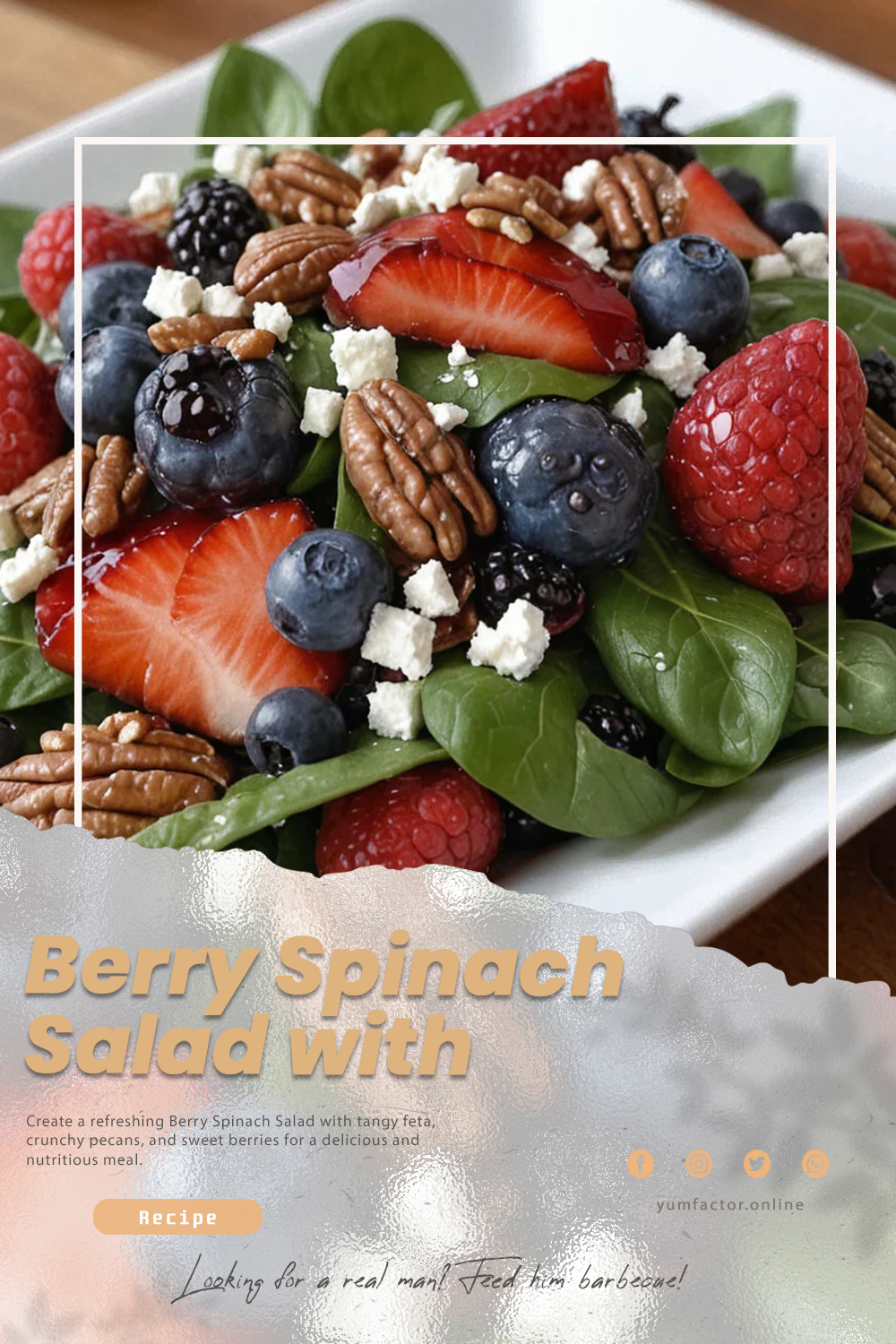 Berry Spinach Salad with Pecans, Feta, and Balsamic Glaze: A Refreshingly Delicious Recipe!